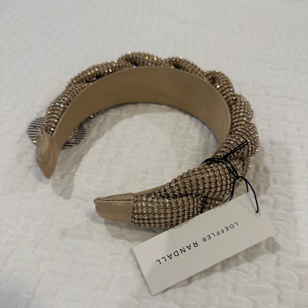 Bijou Gold Diamanté Braided Headband NWT
